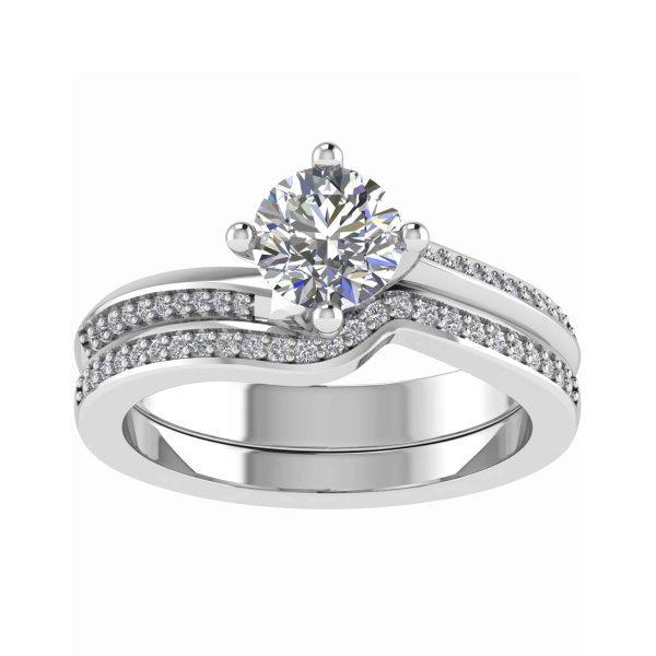 Bianca Natural Round Diamond Sidestone Ring
