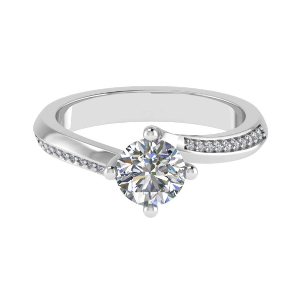 Bianca Natural Round Diamond Sidestone Ring