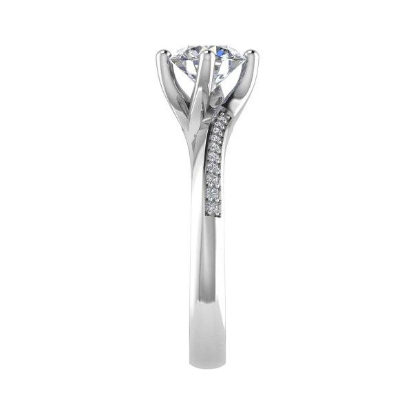 Bianca Lab Grown Round Diamond Sidestone Ring