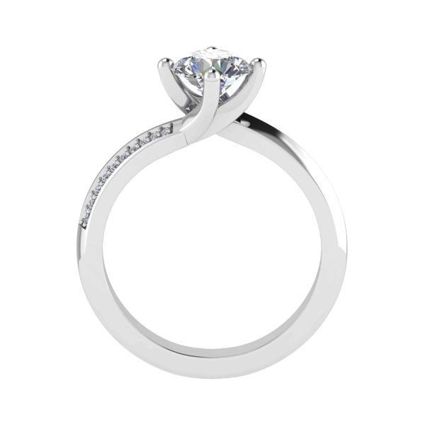 Bianca Natural Round Diamond Sidestone Ring