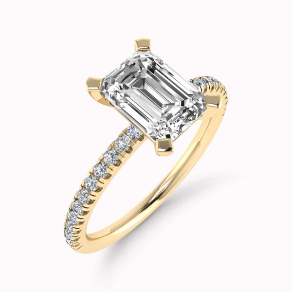 Brooklyn Lab Grown Emerald Diamond Sidestone Ring