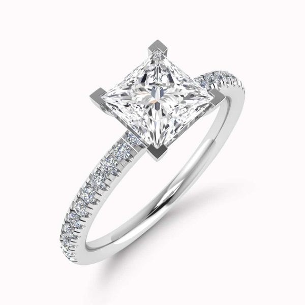 Brooklyn Lab Grown Princess Diamond Sidestone Ring