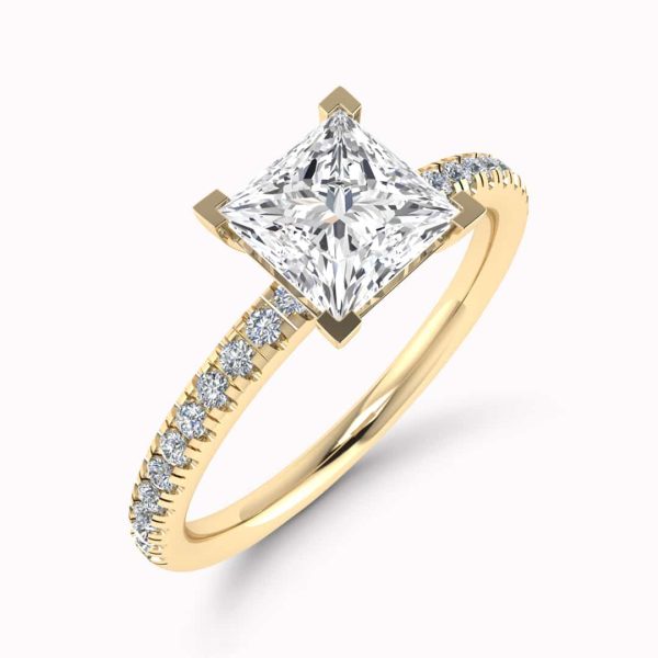 Brooklyn Lab Grown Princess Diamond Sidestone Ring