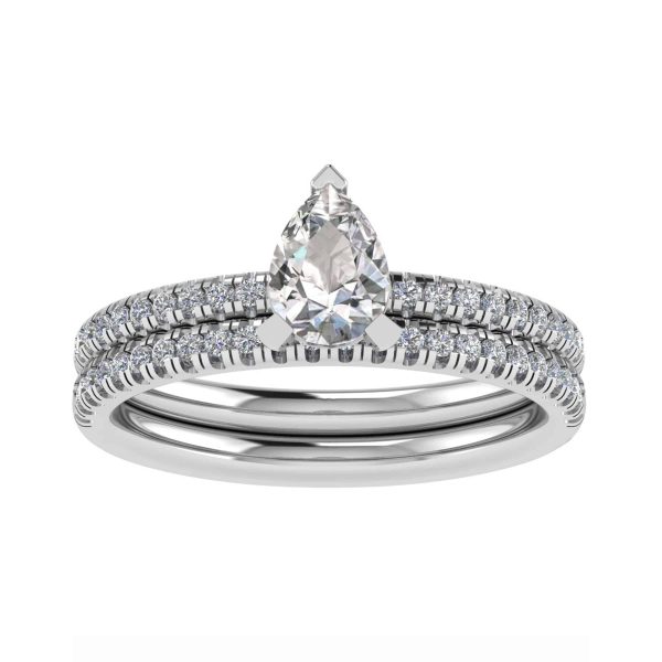 Brooklyn Lab Grown Pear Diamond Sidestone Ring