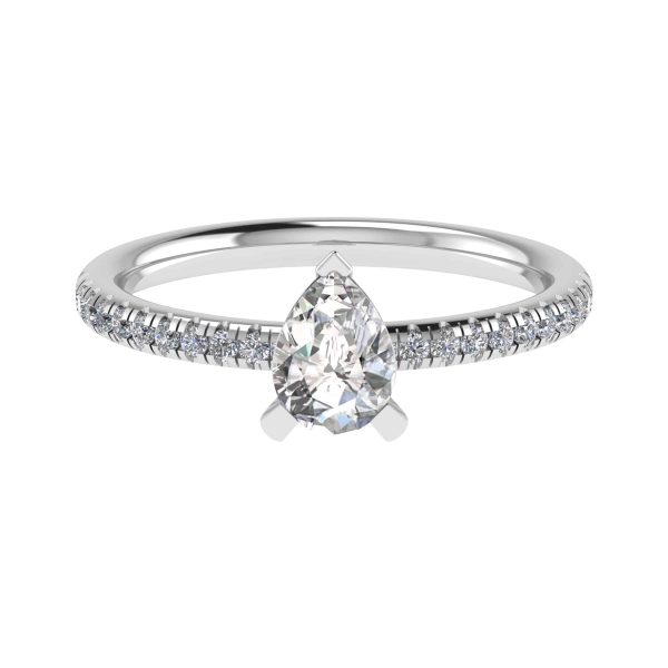 Brooklyn Natural Pear Diamond Sidestone Ring
