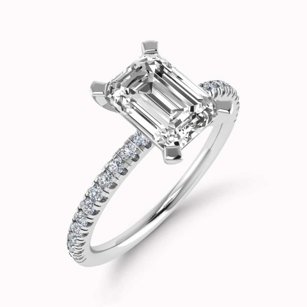 Brooklyn Lab Grown Emerald Diamond Sidestone Ring