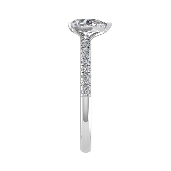 Brooklyn Natural Pear Diamond Sidestone Ring