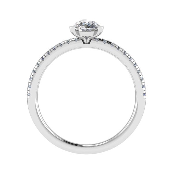 Brooklyn Natural Pear Diamond Sidestone Ring