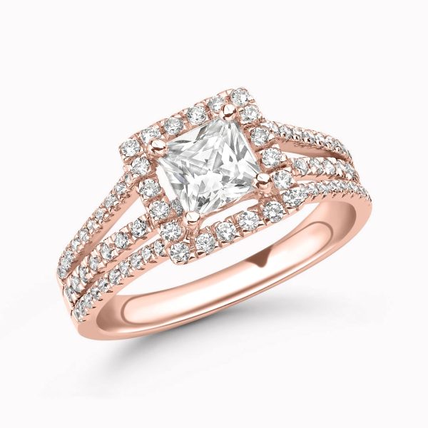 Belinda Lab Grown Princess Diamond Halo Ring