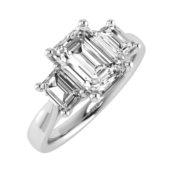 Cairo Natural Emerald Diamond Trilogy Ring