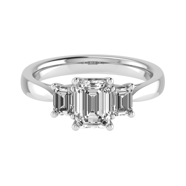 Cairo Lab Grown Emerald Diamond Trilogy Ring
