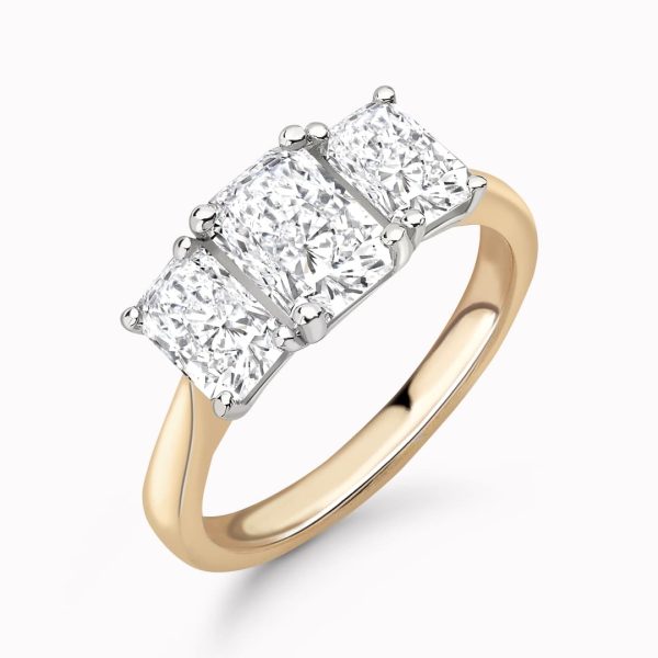 Cairo Lab Grown Radiant Diamond Trilogy Ring