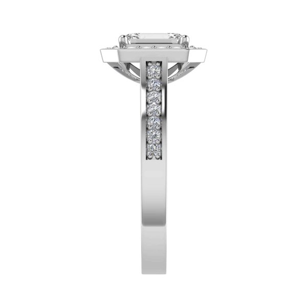 Calla Natural Radiant Diamond Halo Ring
