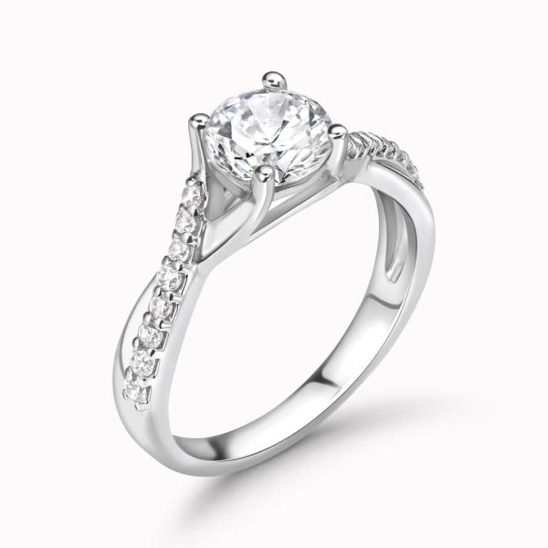 Camila Lab Grown Round Diamond Sidestone Ring