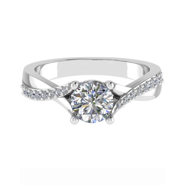 Camila Lab Grown Round Diamond Sidestone Ring