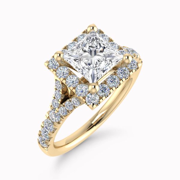 Celeste Lab Grown Princess Diamond Halo Ring