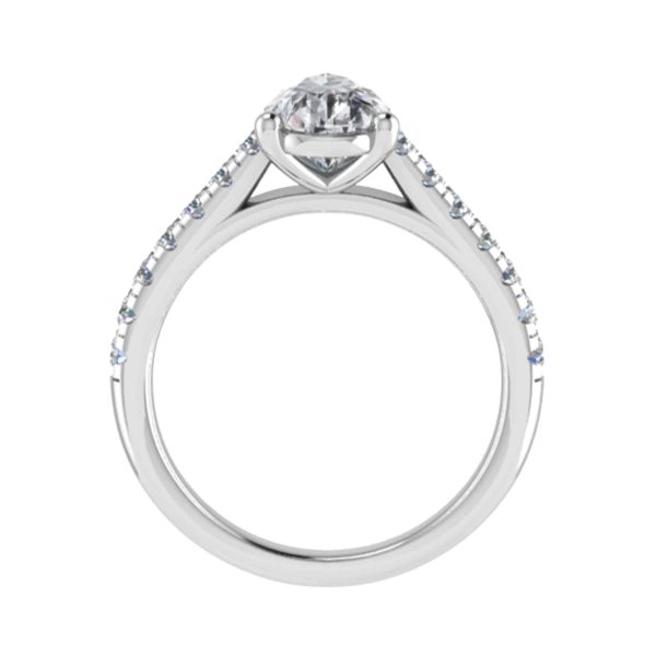 Celine Lab Grown Pear Diamond Sidestone Ring