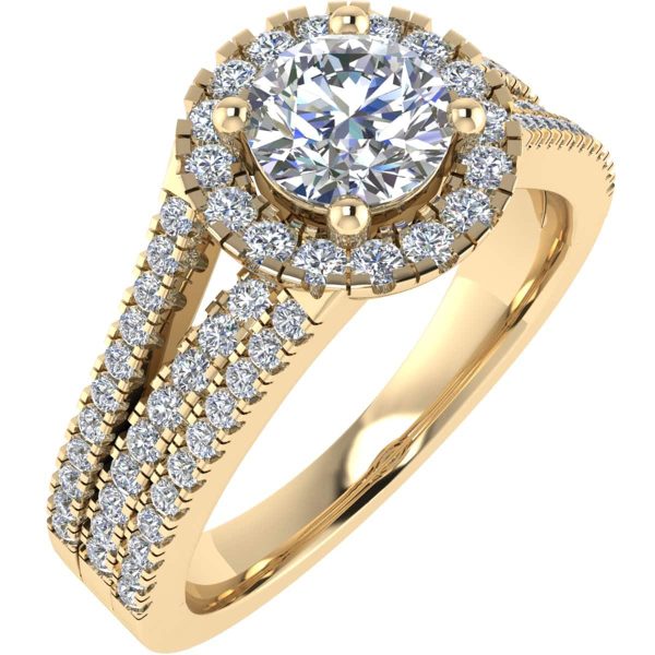 Charlotte Lab Grown Round Diamond Halo Ring