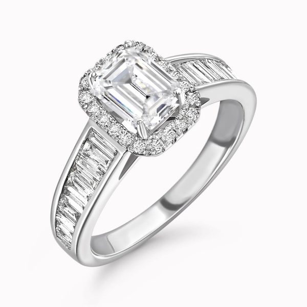 Eden Lab Grown Emerald Diamond Halo Ring