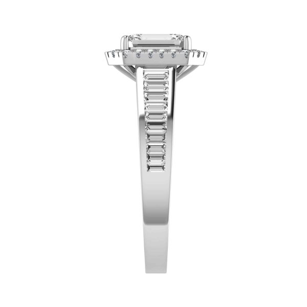 Eden Lab Grown Emerald Diamond Halo Ring
