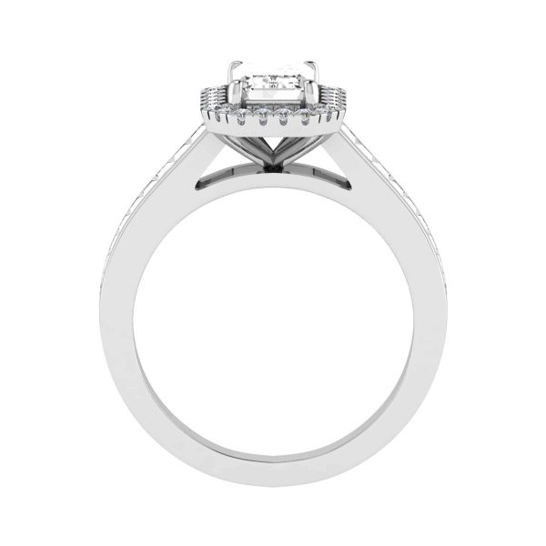 Chelsea Natural Emerald Diamond Halo Ring