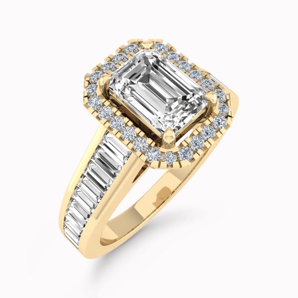 Eden Lab Grown Emerald Diamond Halo Ring