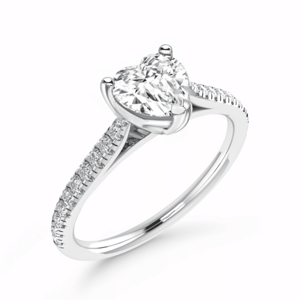 Cherish Lab Grown Heart Sidestone Ring
