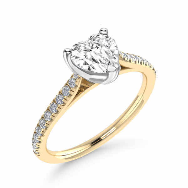Cherish Lab Grown Heart Sidestone Ring
