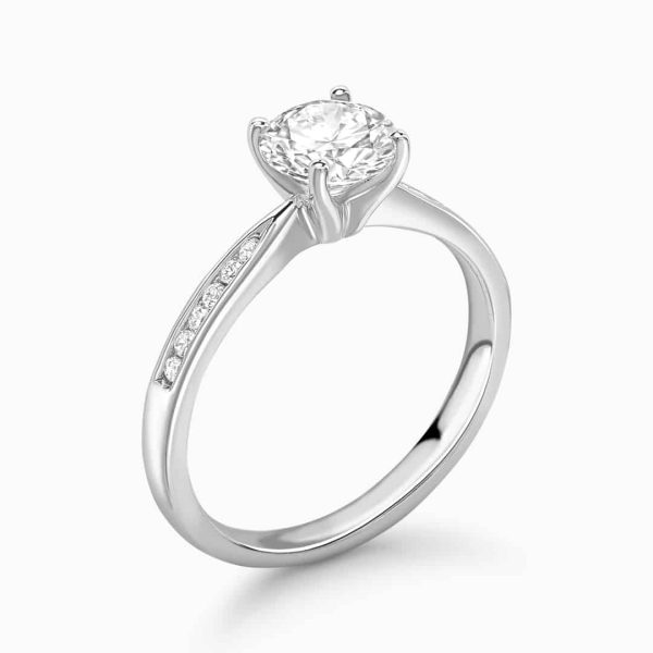 Oslo Lab Grown Round Diamond Sidestone Ring