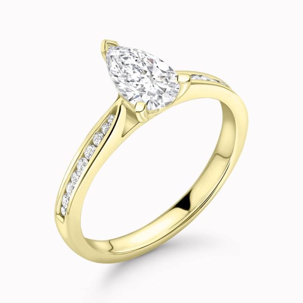 Daphne Natural Pear Diamond Sidestone Ring
