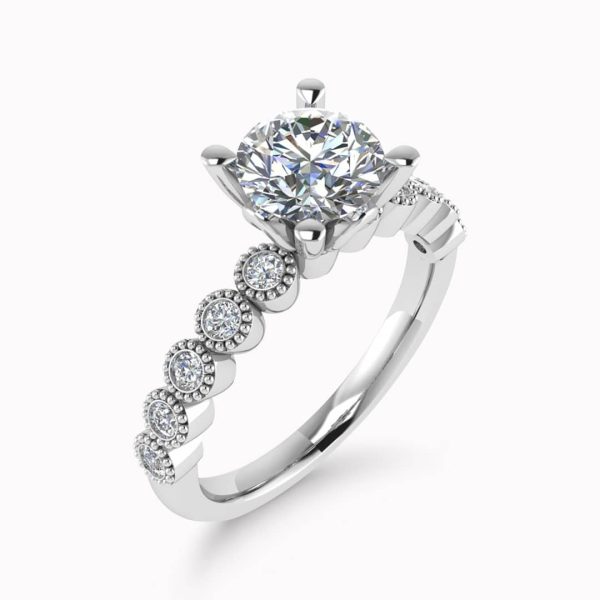 Daisy Lab Grown Round Diamond Vintage Ring