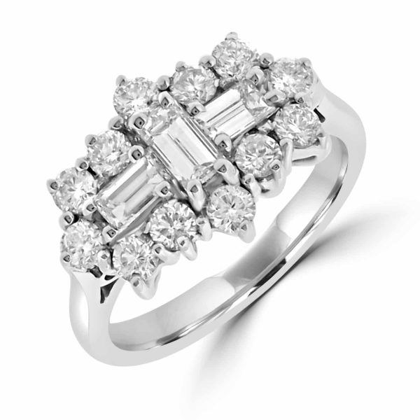 18ct White Gold Diamond Cluster Ring 2.00cts