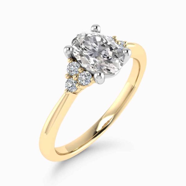 Duchess Lab Grown Oval Diamond Sidestone Ring