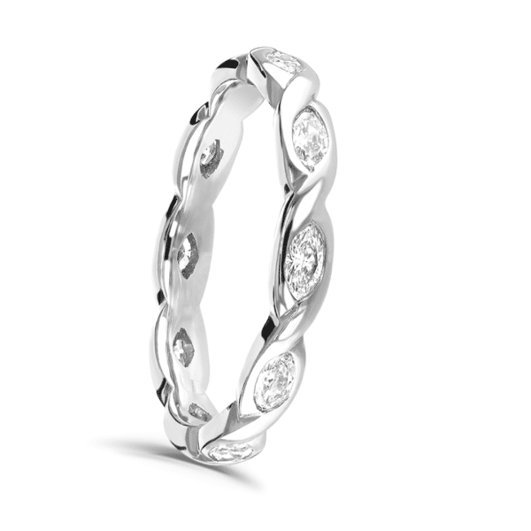 Marquise Cut Diamond Full Hoop Twist Ring 0.60cts