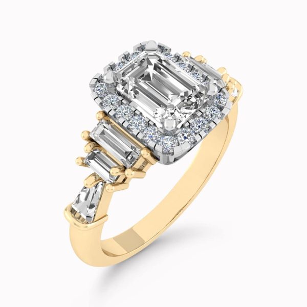 Eden Lab Grown Emerald Diamond Halo Ring