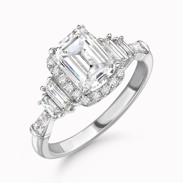 Eden Lab Grown Emerald Diamond Halo Ring
