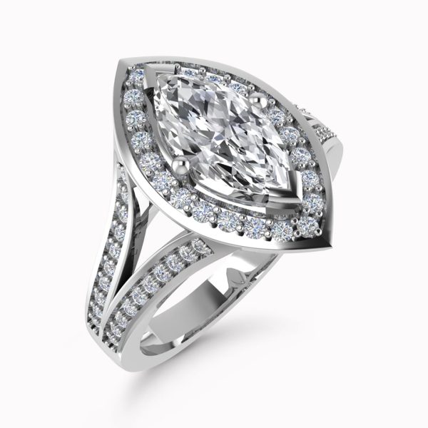 Elena Lab Grown Marquise Halo Ring