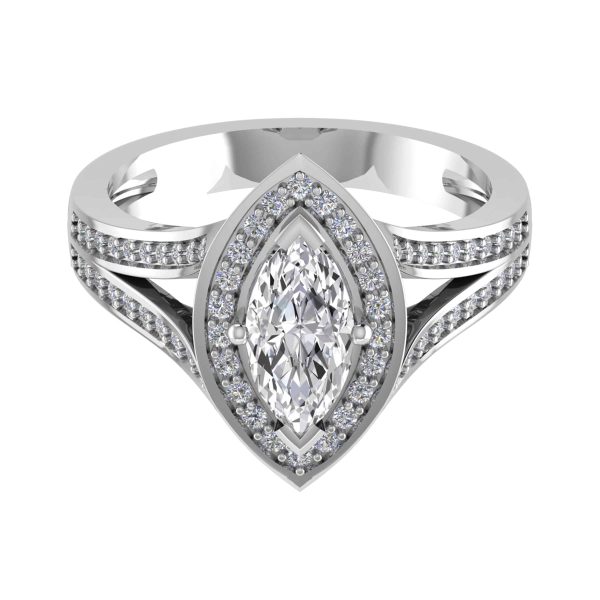 Elena Natural Marquise Halo Ring