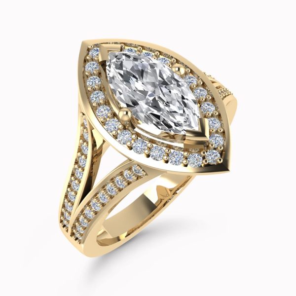 Elena Natural Marquise Halo Ring