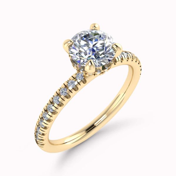 Elizabeth Natural Round Diamond Halo Ring