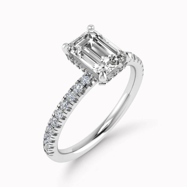 Elizabeth Lab Grown Emerald Diamond Halo Ring
