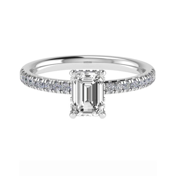 Elizabeth Lab Grown Emerald Diamond Halo Ring