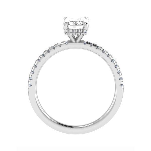 Elizabeth Lab Grown Emerald Diamond Halo Ring