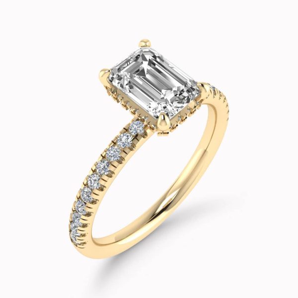 Elizabeth Lab Grown Emerald Diamond Halo Ring