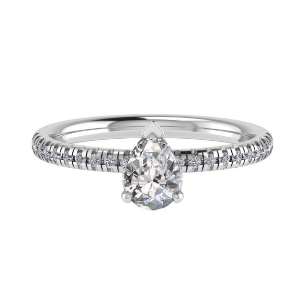 Elizabeth Lab Grown Pear Diamond Halo Ring