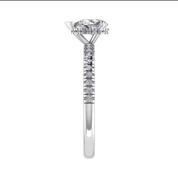 Elizabeth Lab Grown Pear Diamond Halo Ring