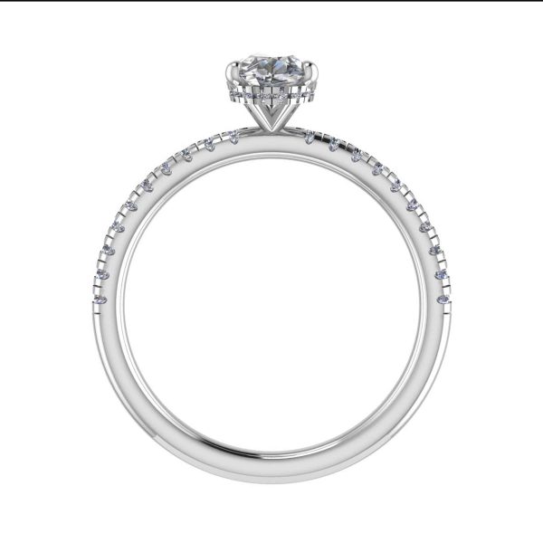 Elizabeth Natural Pear Diamond Halo Ring