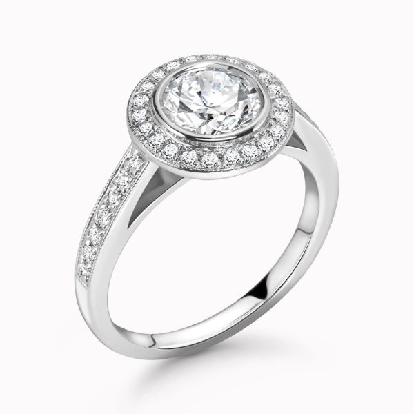 Ellie Lab Grown Round Diamond Halo Ring