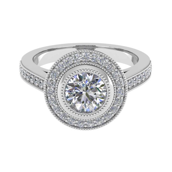 Ellie Natural Round Diamond Halo Ring