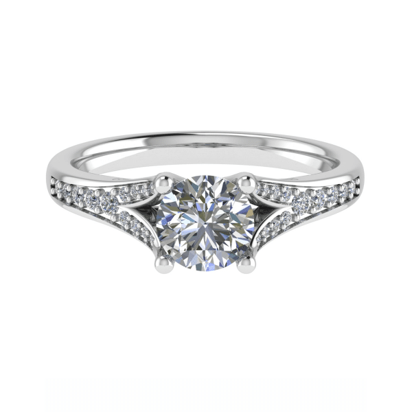 Emilia Lab Grown Round Diamond Sidestone Ring